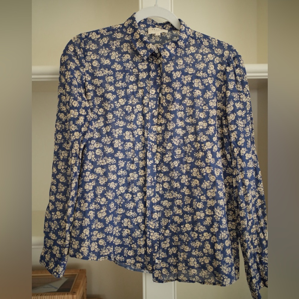Sézane Ann Floral Button-Up Blouse